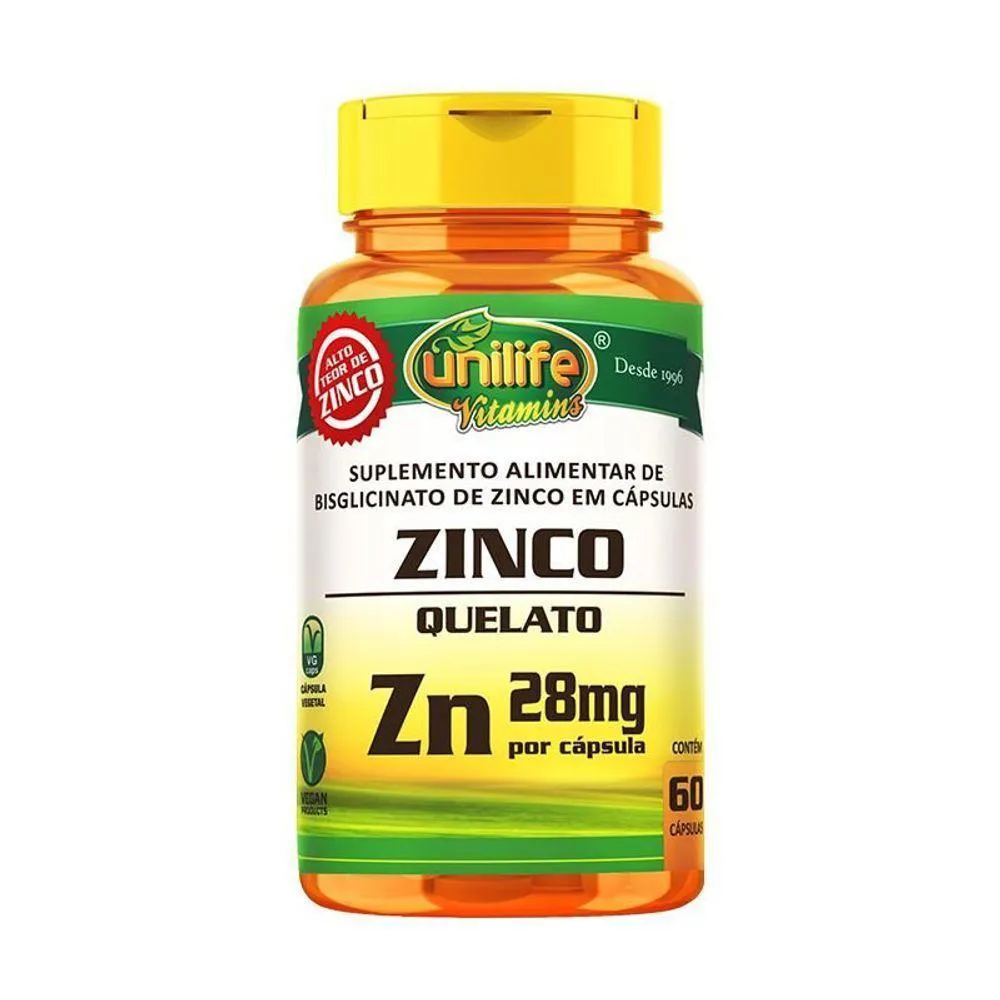 KIT 3 ZINCO QUELATO CáPSULAS 60 CáPSULAS UNILIFE