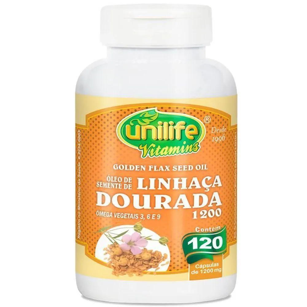 KIT 5 ÓLEO DE SEMENTE DE LINHAçA DOURADA 1200MG 120CAPS