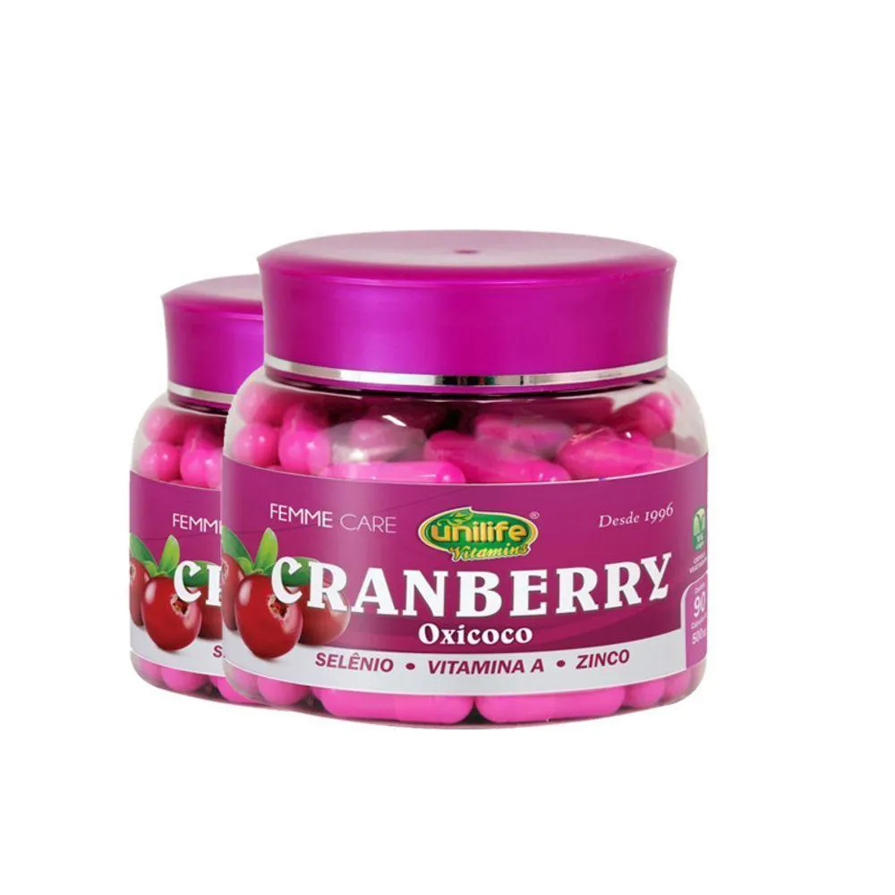 KIT 2 CRANBERRY OXYCOCO FEMME CARE UNILIFE 90 CáPSULAS
