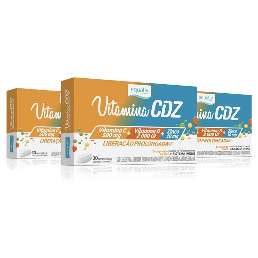 KIT 3 VITAMINA CDZ ZINCO + C + D 30CAP