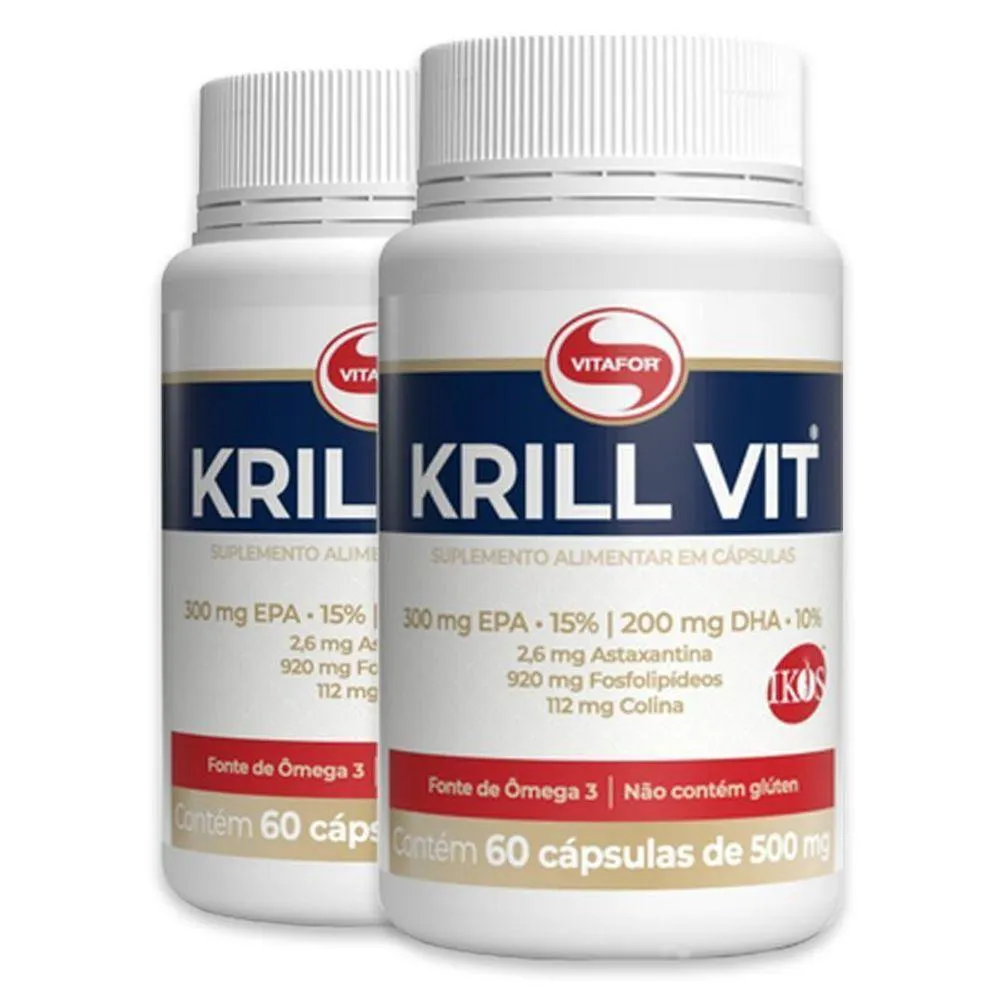 KIT 2 óLEO DE KRILL VITAFOR 60 CáPSULAS