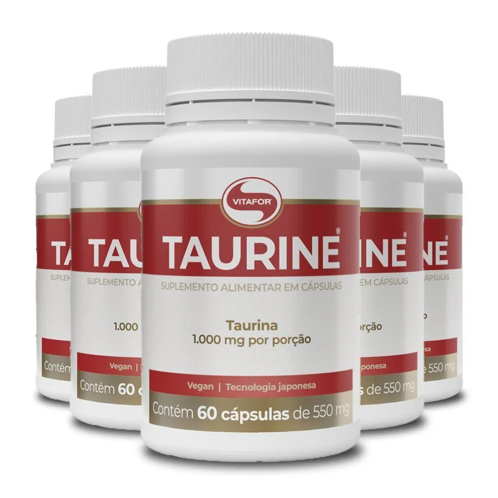 KIT 5 TAURINE VITAFOR 60 CáPSULAS DE 550MG
