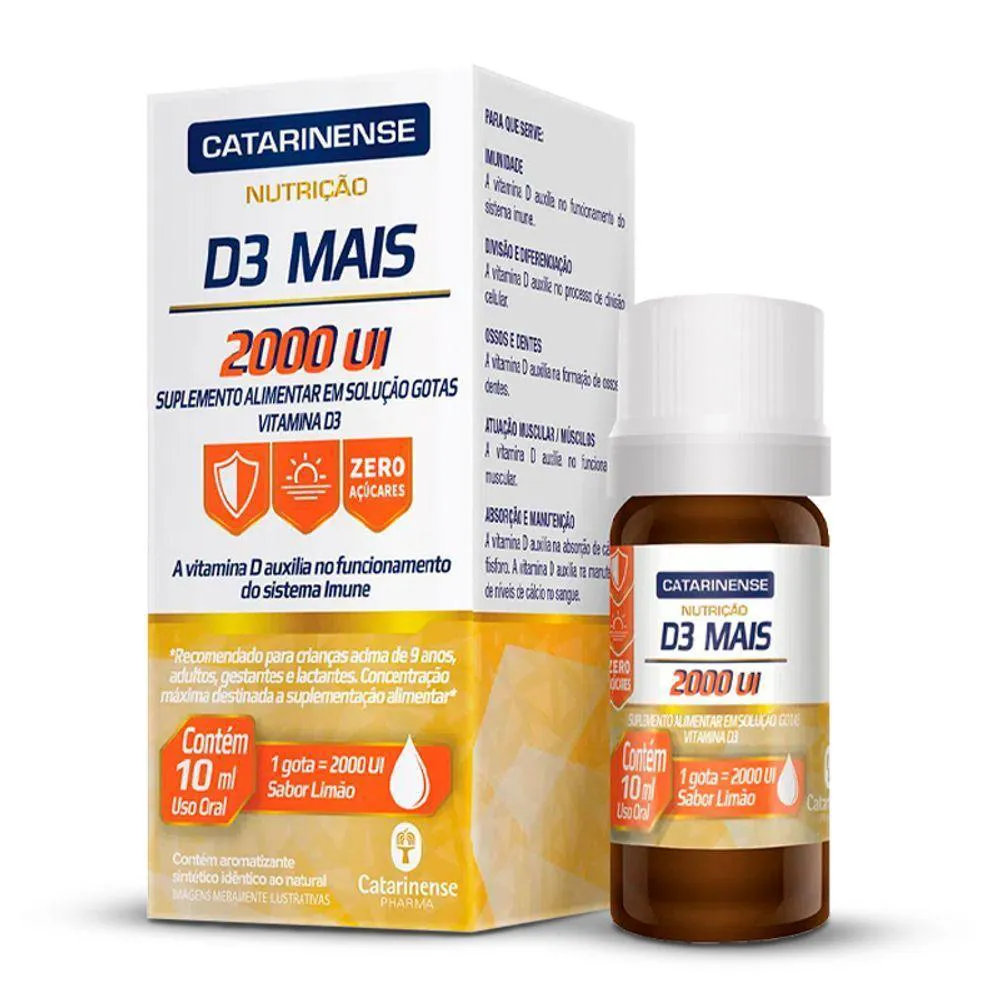 VITAMINA D3 MAIS 2000 UI CATARINENSE 10ML
