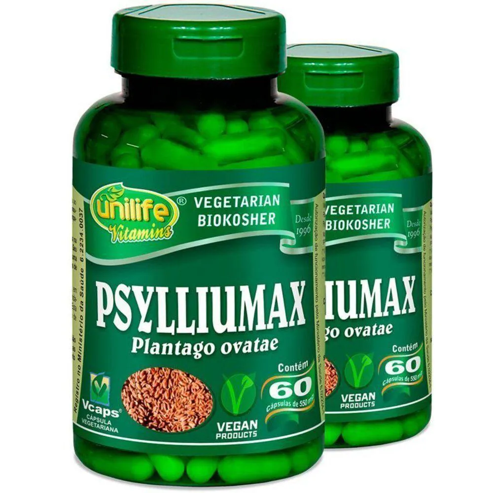 KIT 2 PSYLLIUM UNILIFE PSYLLIUMAX 60 CáPSULAS