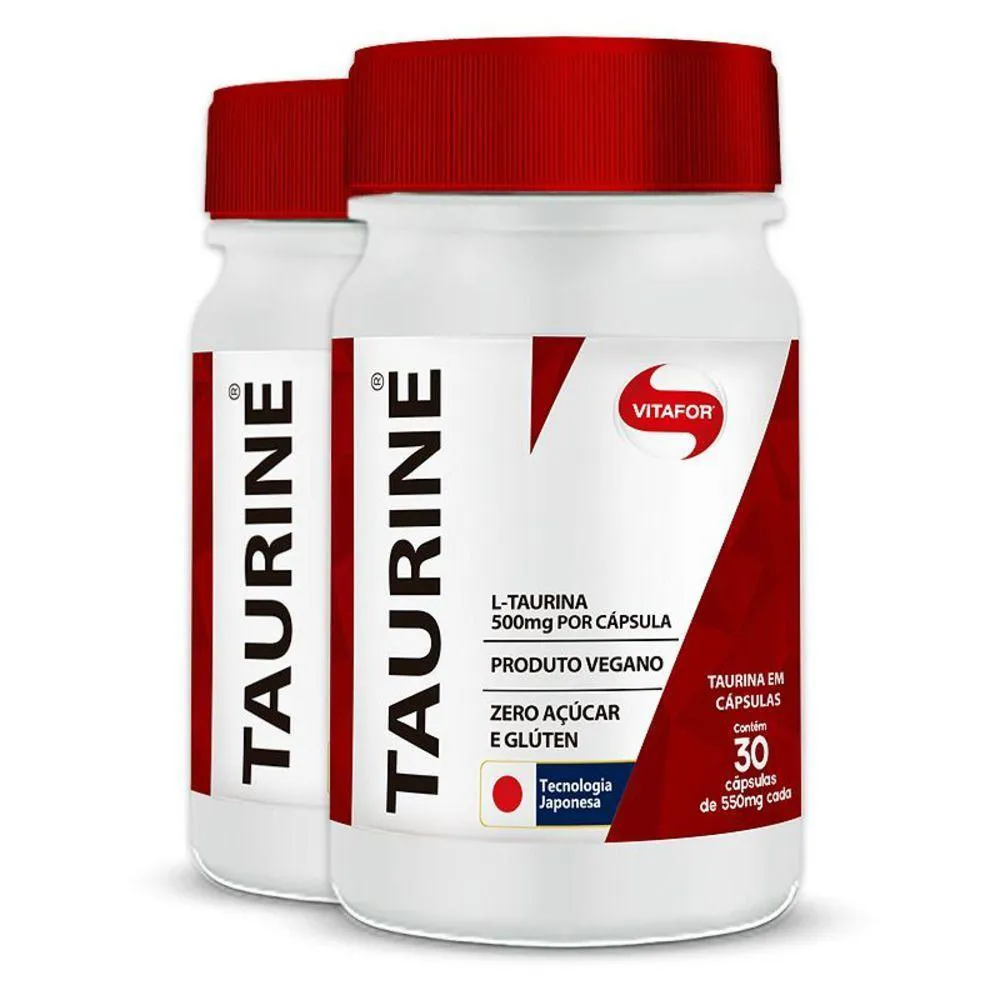KIT 2 TAURINE 500MG VITAFOR 30 CáPSULAS