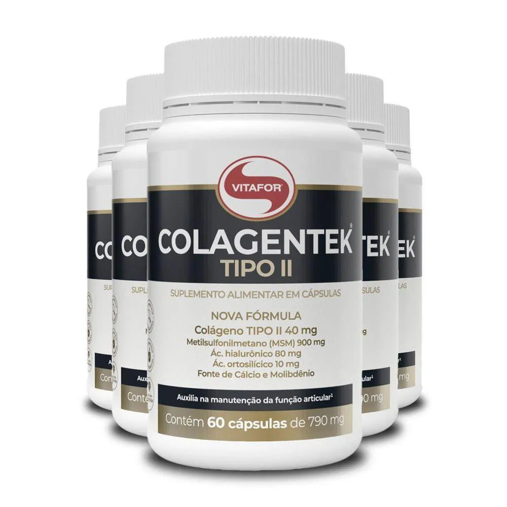 KIT 5 COLAGENTEK VITAFOR TIPO II 60 CáPSULAS 790MG