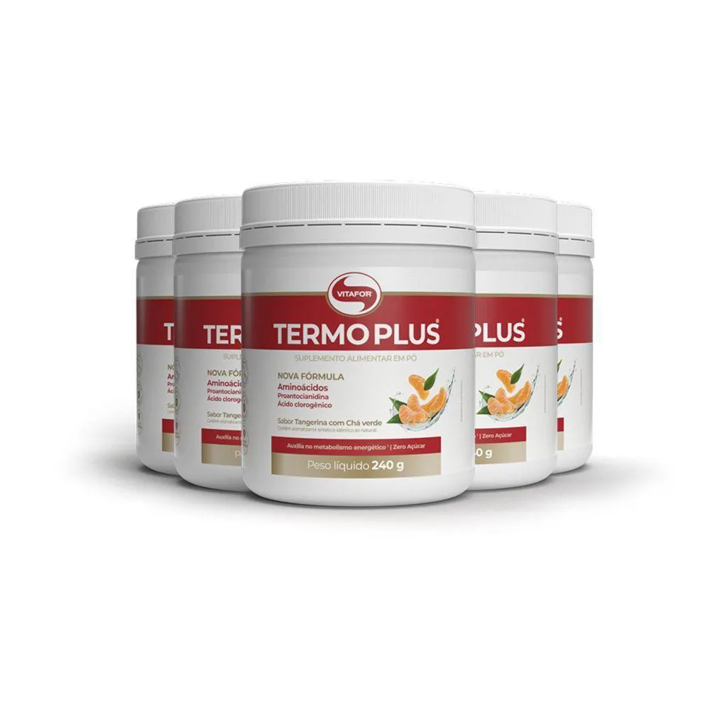 KIT 5 TERMOPLUS DA VITAFOR 240G SABOR TANGERINA COM CHá VERDE