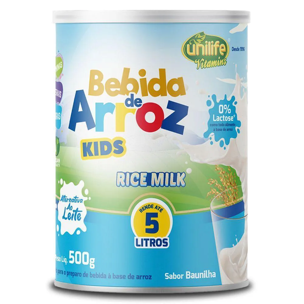 BEBIDA DE ARROZ KIDS UNILIFE SABOR BAUNILHA 500G