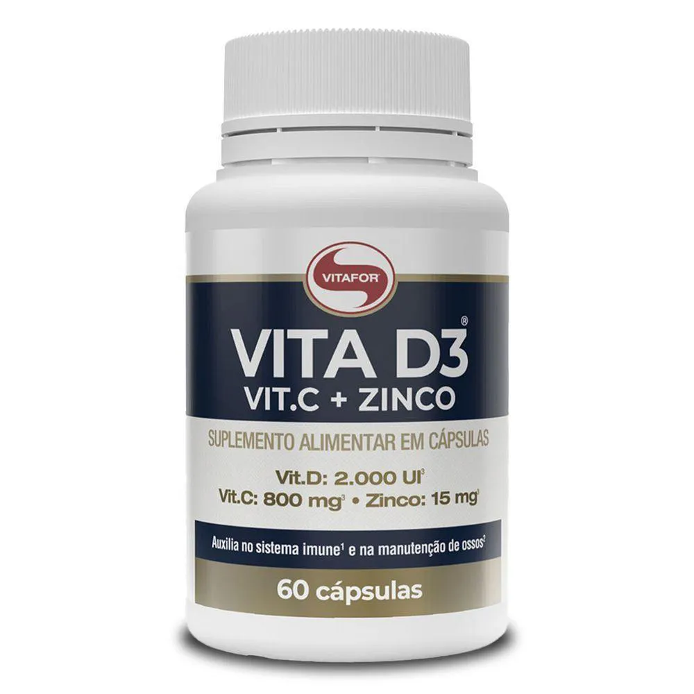 VITAMINA D3 + C + ZINCO VITAFOR 60 CáPSULAS 1G