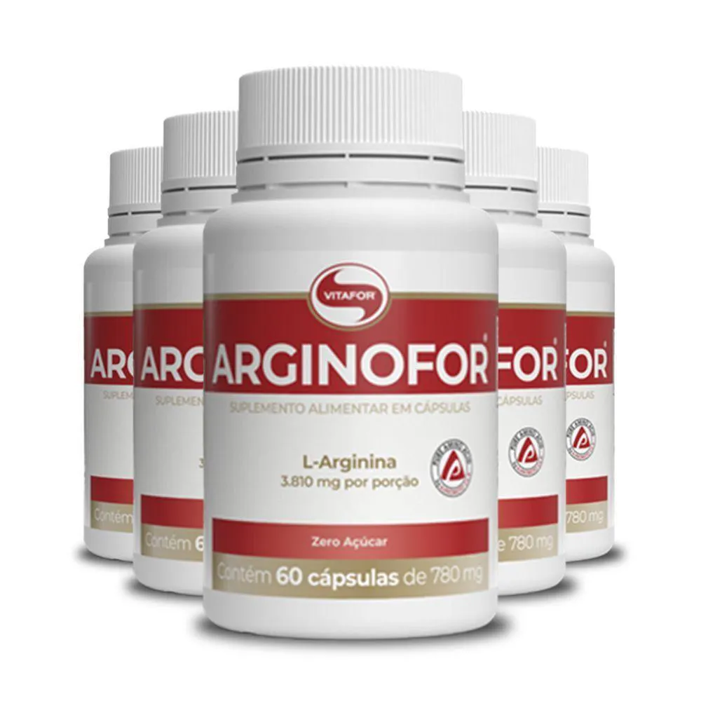 KIT 5 ARGINOFOR L ARGININA VITAFOR 60 CáPSULAS