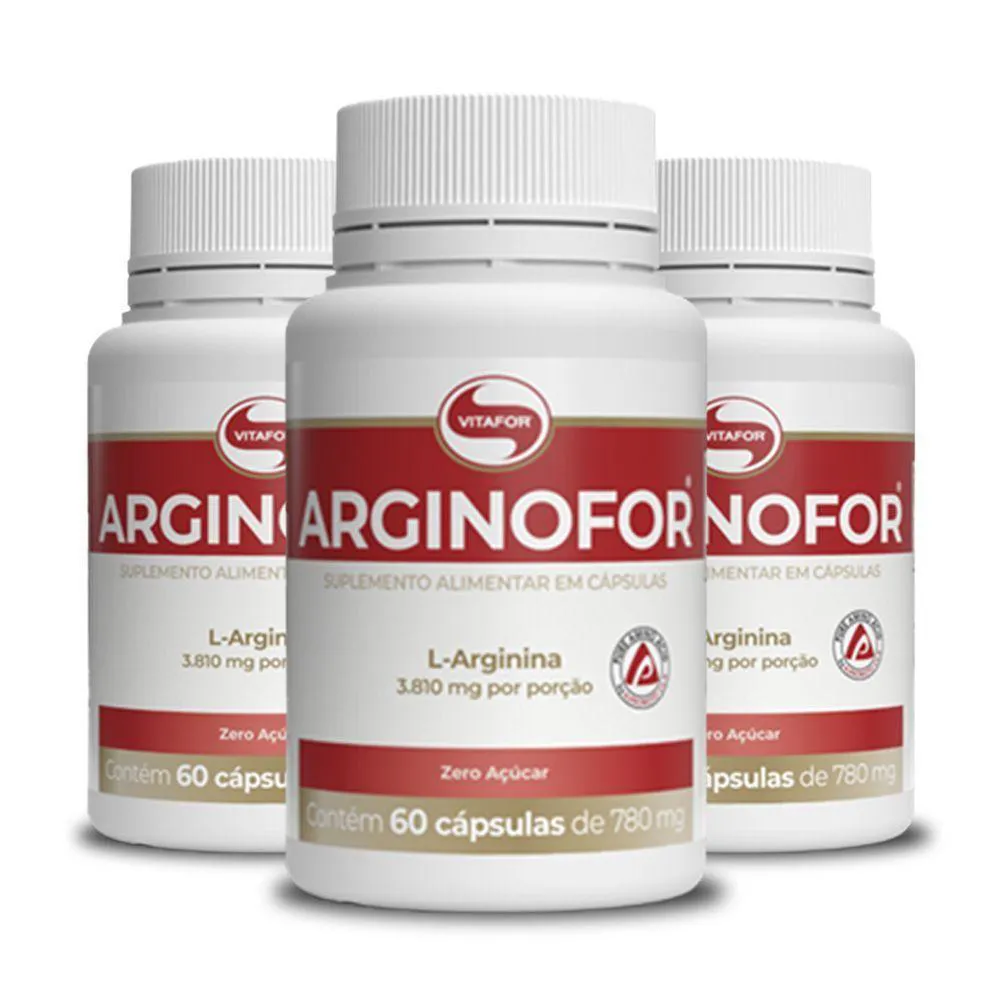 KIT 3 ARGINOFOR L ARGININA VITAFOR 60 CáPSULAS