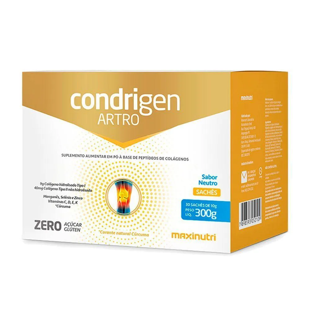 CONDRIGEN ARTRO COLáGENO TIPO 1 E 2 MAXINUTRI SACHê NEUTRO