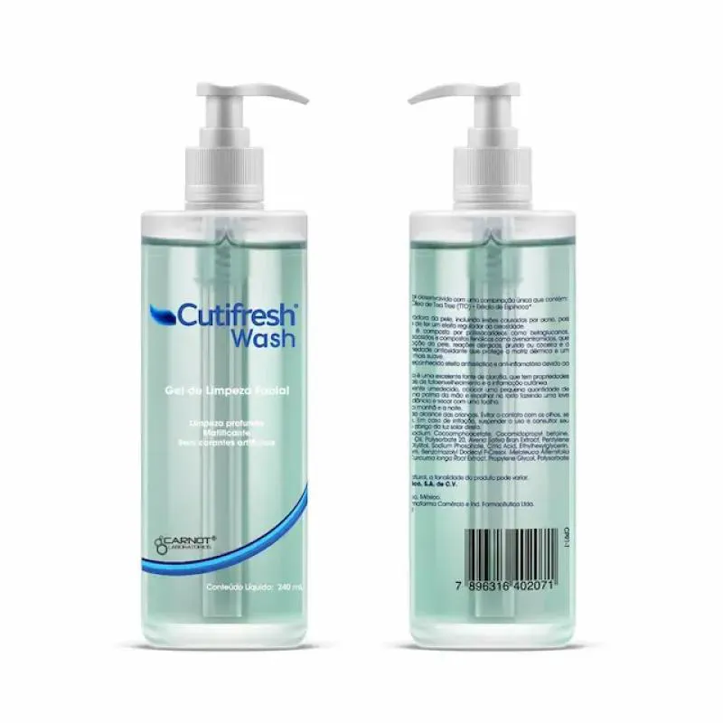 GEL DE LIMPEZA FACIAL CARNOT CUTIFRESH WASH COM 240ML