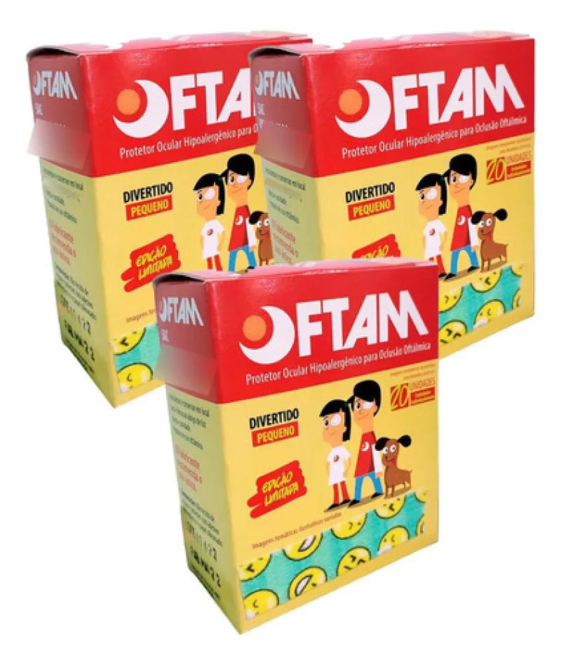 KIT 3 PROTETORES OCULAR PEQUENO DIVERTIDO 20 UNIDADES SMILE
