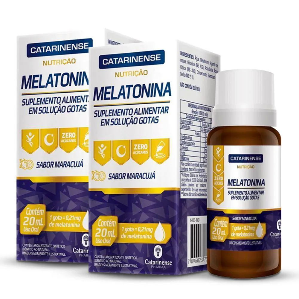 KIT 2 MELATONINA EM GOTAS CATARINENSE MARACUJá 20ML