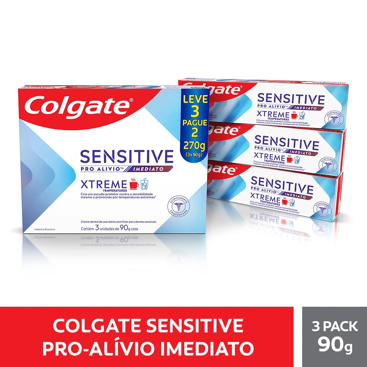 Pasta de Dente Colgate Sensitive Pro-Alívio Imediato Extreme 3 unidades 90g