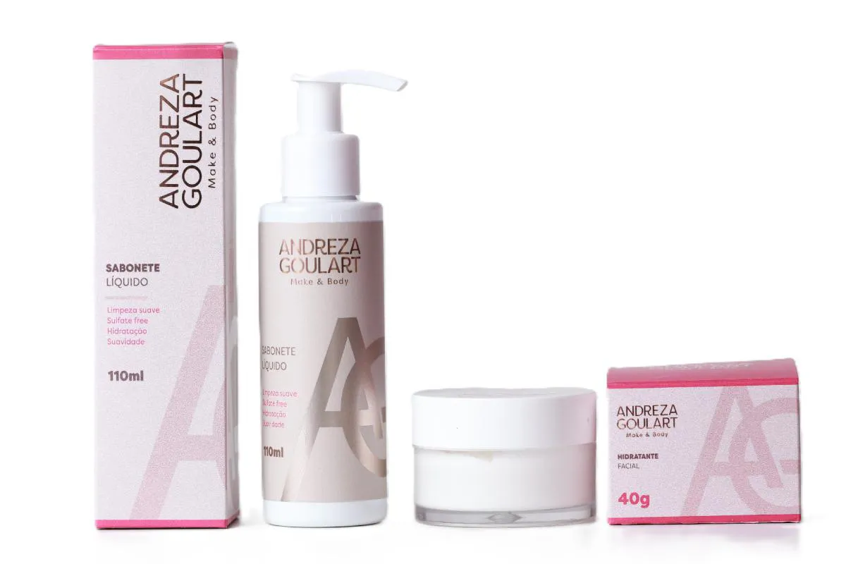 KIT SABONETE LíQUIDO FACIL + HIDRATANTE FACIAL • ANDREZA GOULART