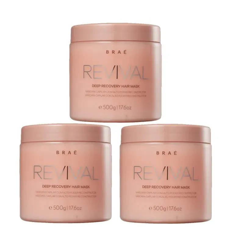 KIT BRAé REVIVAL - 3 UNIDADES MáSCARAS 500G