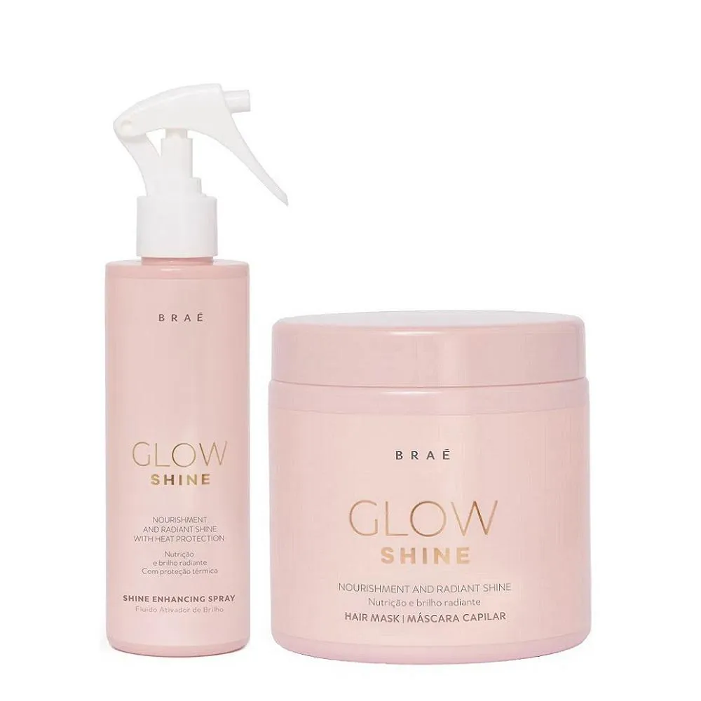 KIT BRAé GLOW SHINE MáSCARA 500G + LEAVE-IN ATIVADOR DE BRILHO 200ML