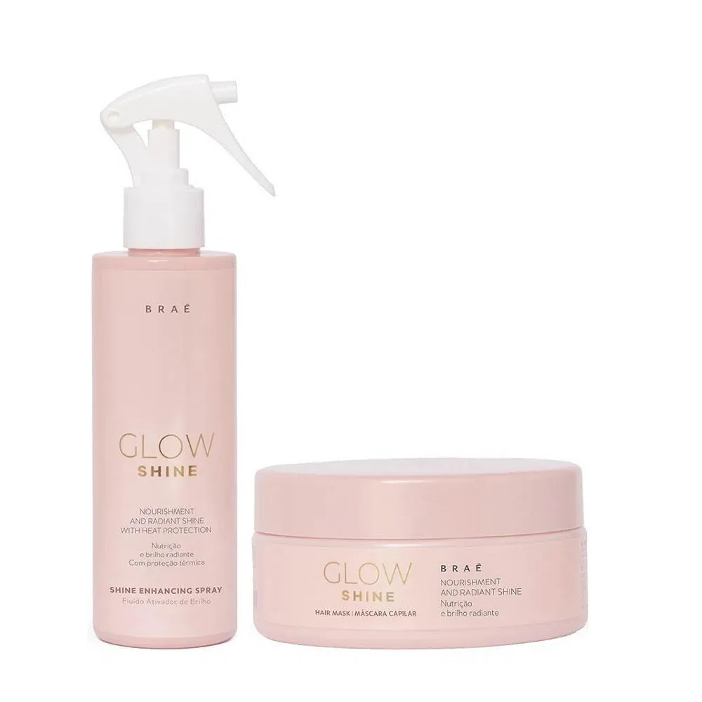 KIT BRAé GLOW SHINE MáSCARA 200G + LEAVE-IN ATIVADOR DE BRILHO 200ML