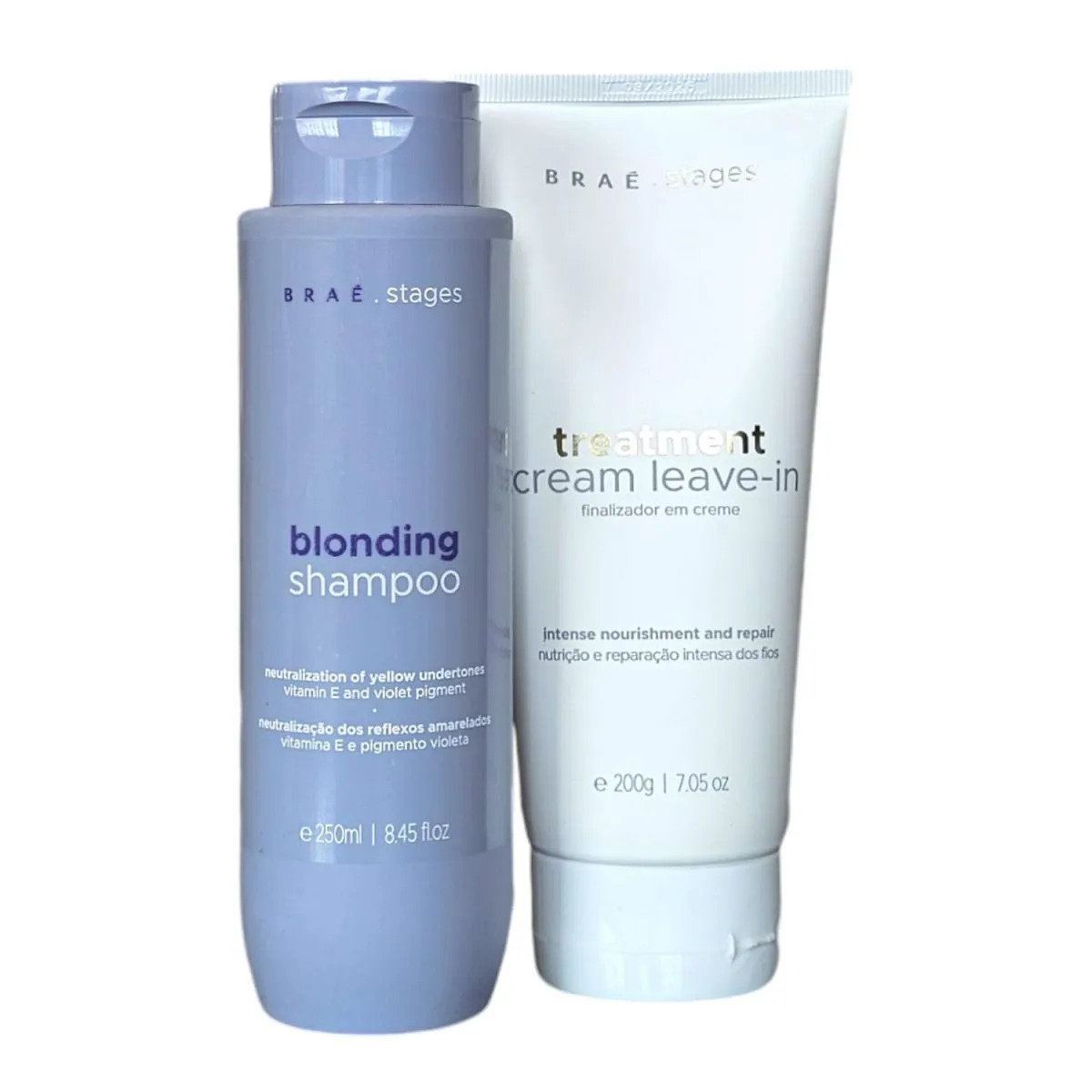 KIT BRAé STAGES BLONDING - SHAMPOO 250ML + TREATMENT CREME LEAVE-IN 200G