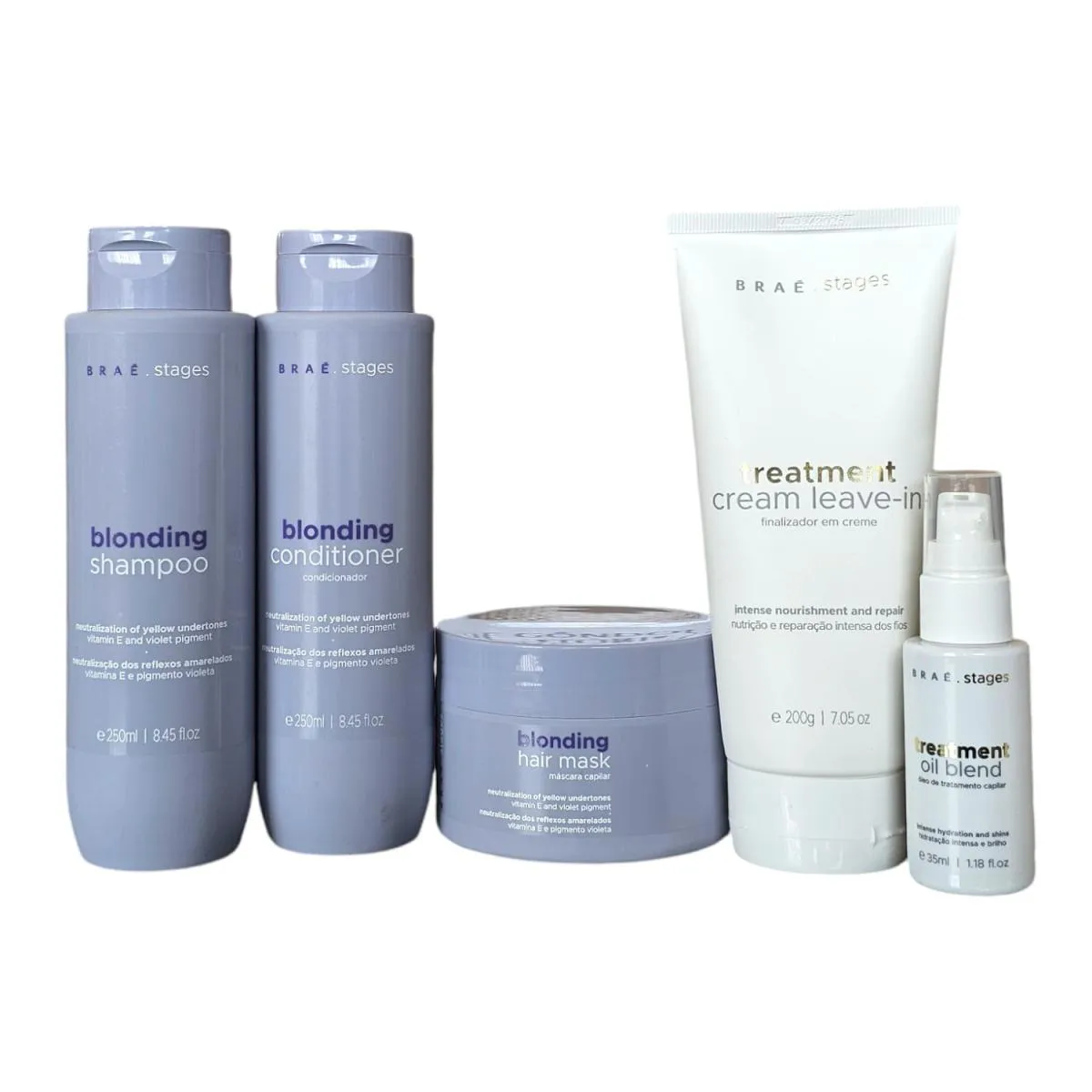KIT BRAé STAGES BLONDING - TRATAMENTO LOIROS RESSECADOS E GROSSOS (5 PRODUTOS)