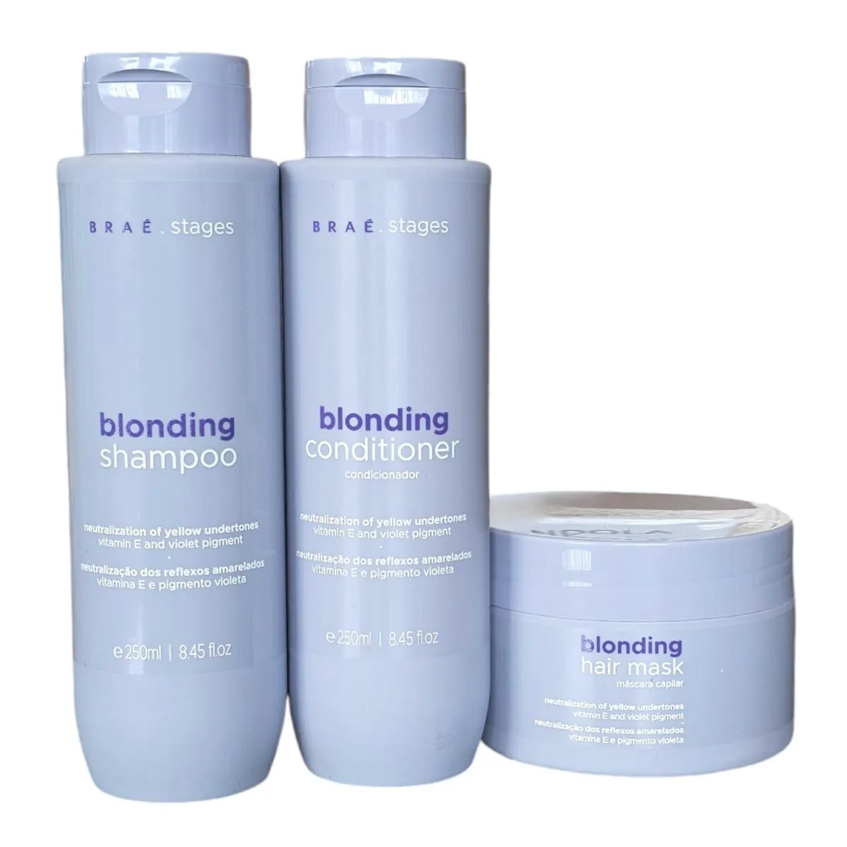 KIT BRAé STAGES BLONDING - SHAMPOO 250ML + CONDICIONADOR 250ML + MáSCARA 200G