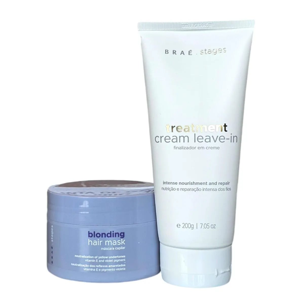 KIT BRAé STAGES BLONDING - MáSCARA 200G + TREATMENT CREME LEAVE-IN 200G