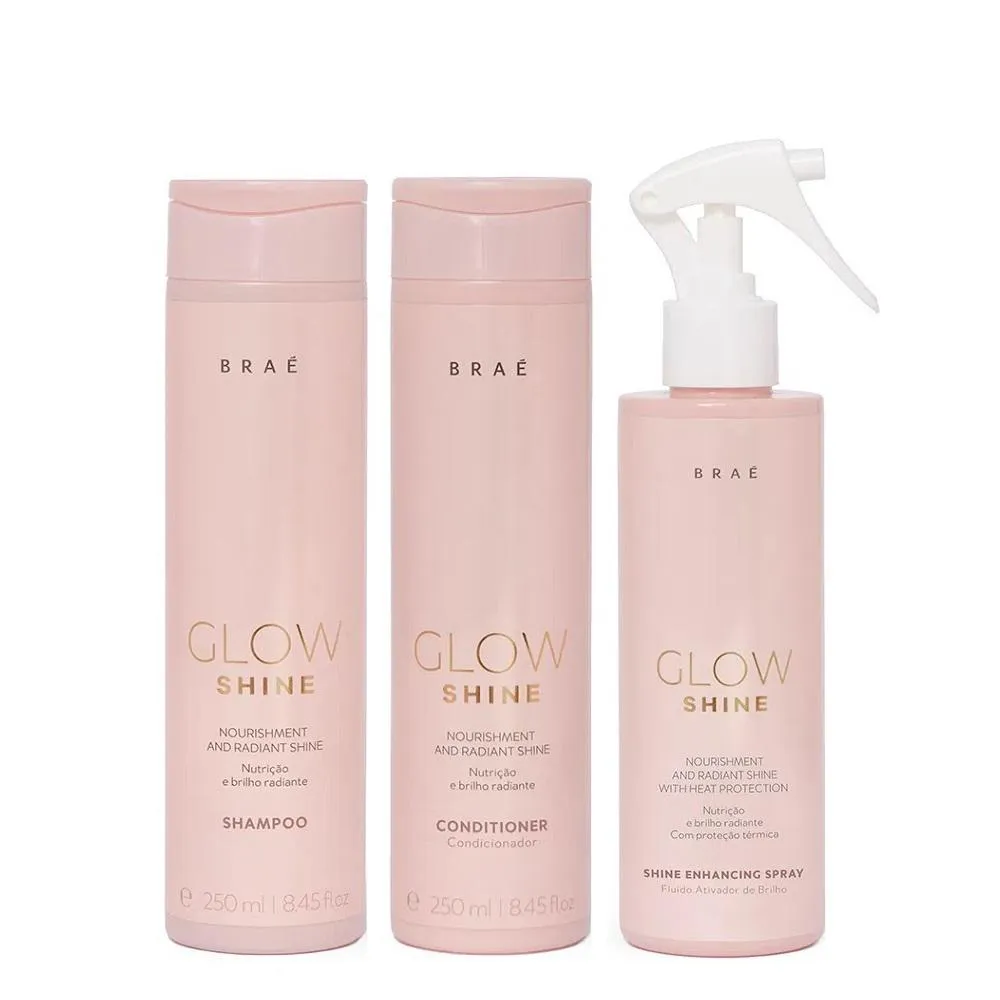 BRAé GLOW SHINE SHAMPOO 250ML + CONDICIONADOR 250ML + FLUíDO 200ML