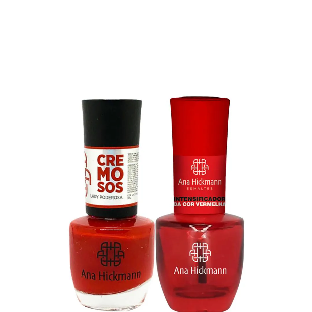 ANA HICKMANN KIT DE ESMALTE COR LADY PODEROSA + INTENSIFICADOR DA COR VERMELHA
