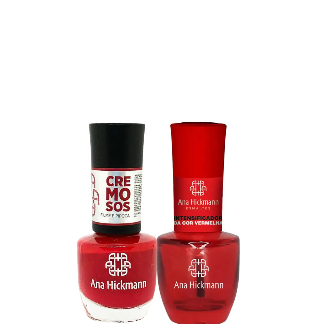 ANA HICKMANN KIT DE ESMALTE COR FILME E PIPOCA + INTENSIFICADOR DA COR VERMELHA