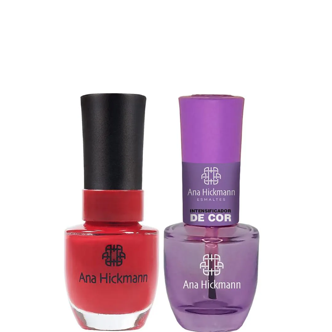 ANA HICKMANN KIT DE ESMALTE COR VERMELHO AMOR + INTENSIFICADOR DA COR