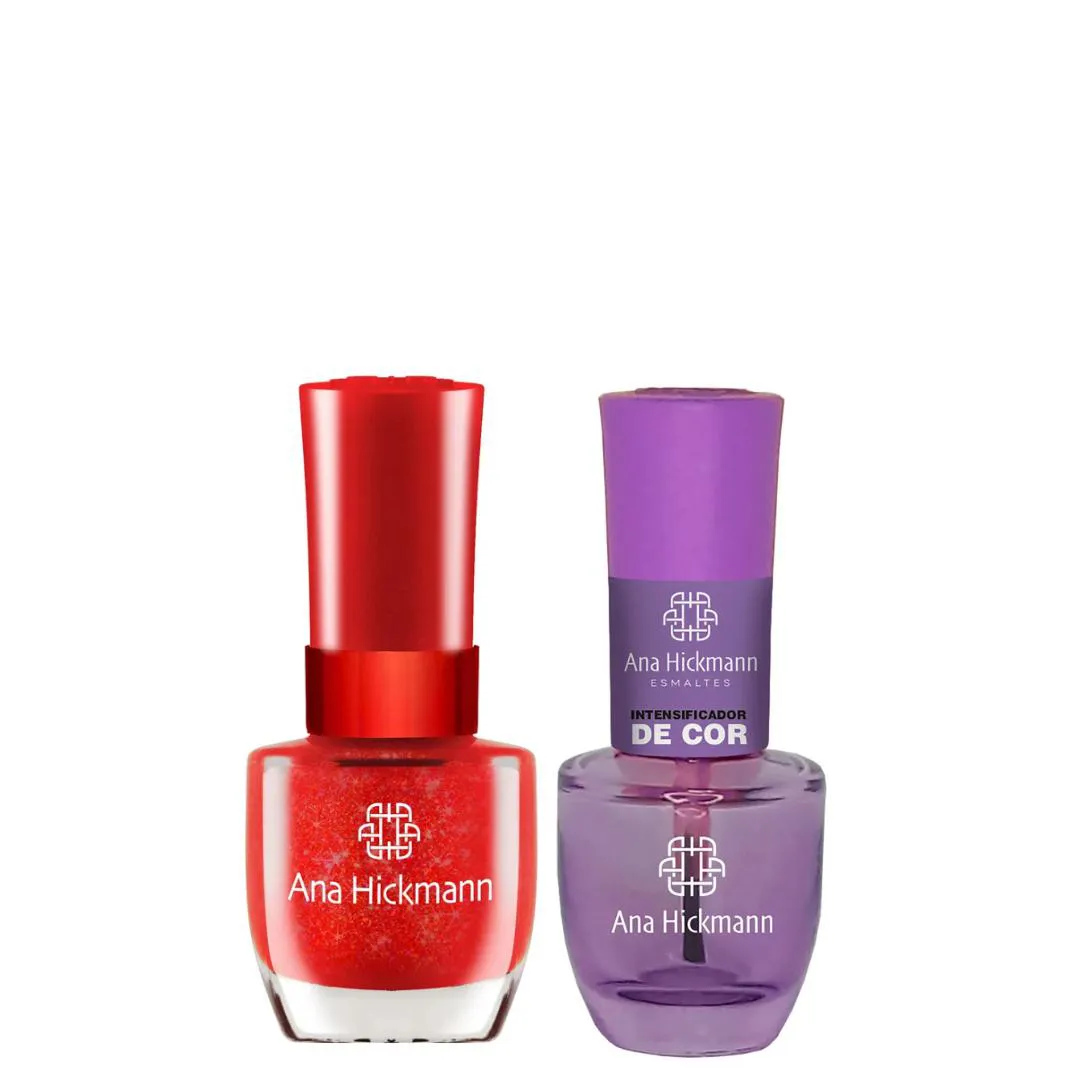 ANA HICKMANN KIT DE ESMALTE COR BRILHO DA FESTA + INTENSIFICADOR DA COR