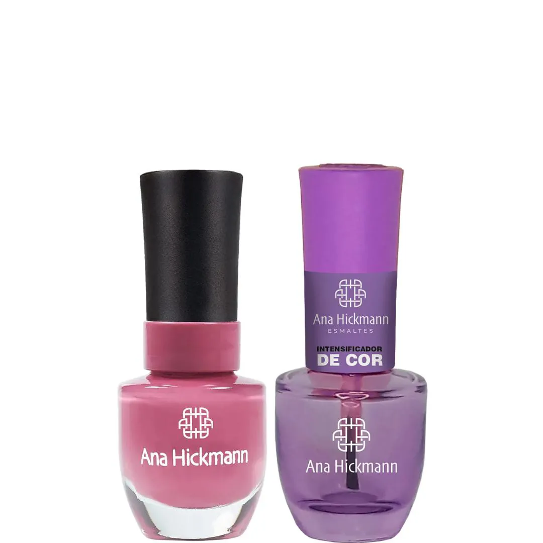 ANA HICKMANN KIT DE ESMALTE COR ROSA IPê + INTENSIFICADOR DA COR