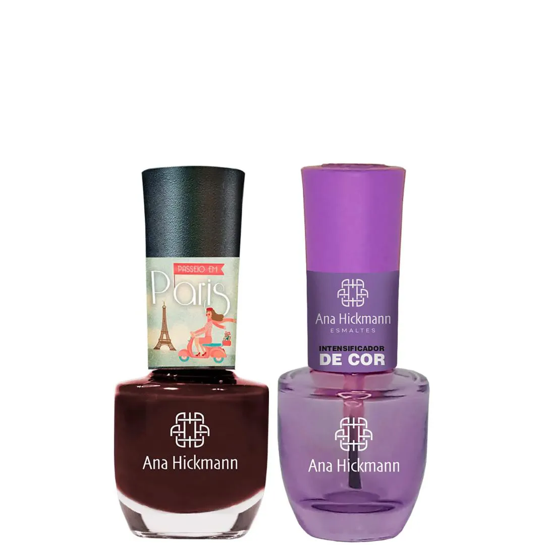 ANA HICKMANN KIT DE ESMALTE COR MOULIN ROUGE + INTENSIFICADOR DA COR