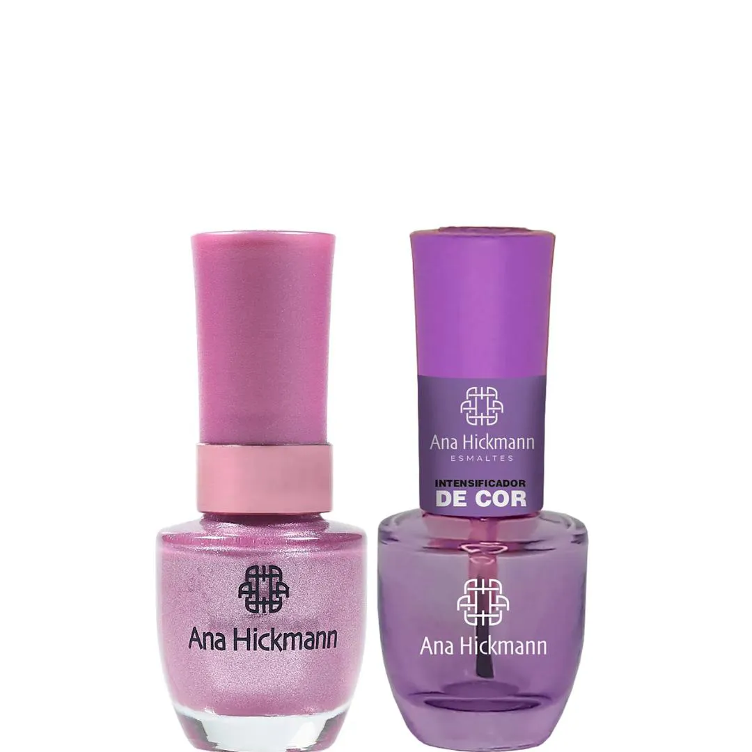 ANA HICKMANN KIT DE ESMALTE COR ROSA ROSE + INTENSIFICADOR DA COR