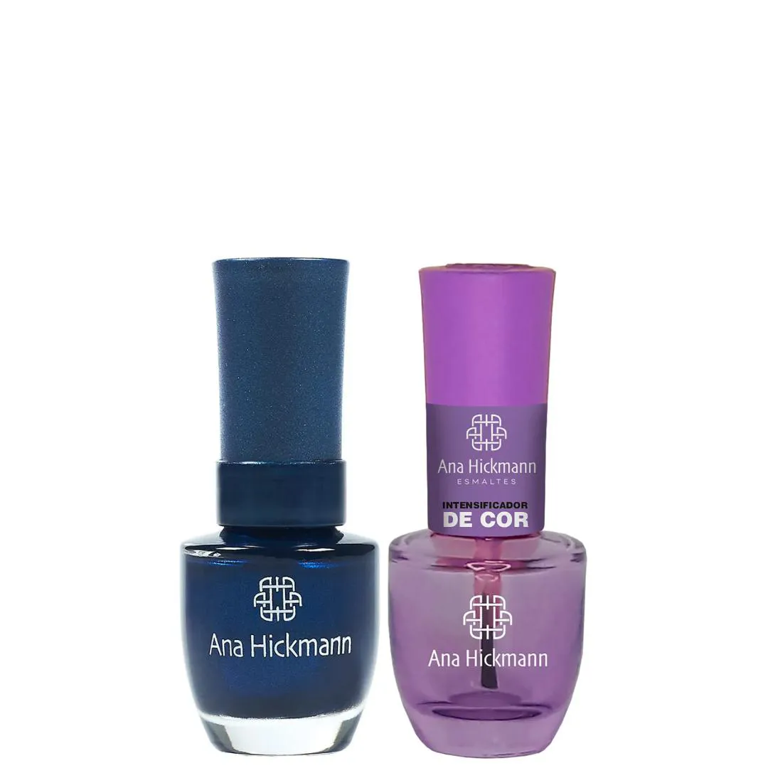 ANA HICKMANN KIT DE ESMALTE COR CHEGUEI DE AZUL + INTENSIFICADOR DA COR