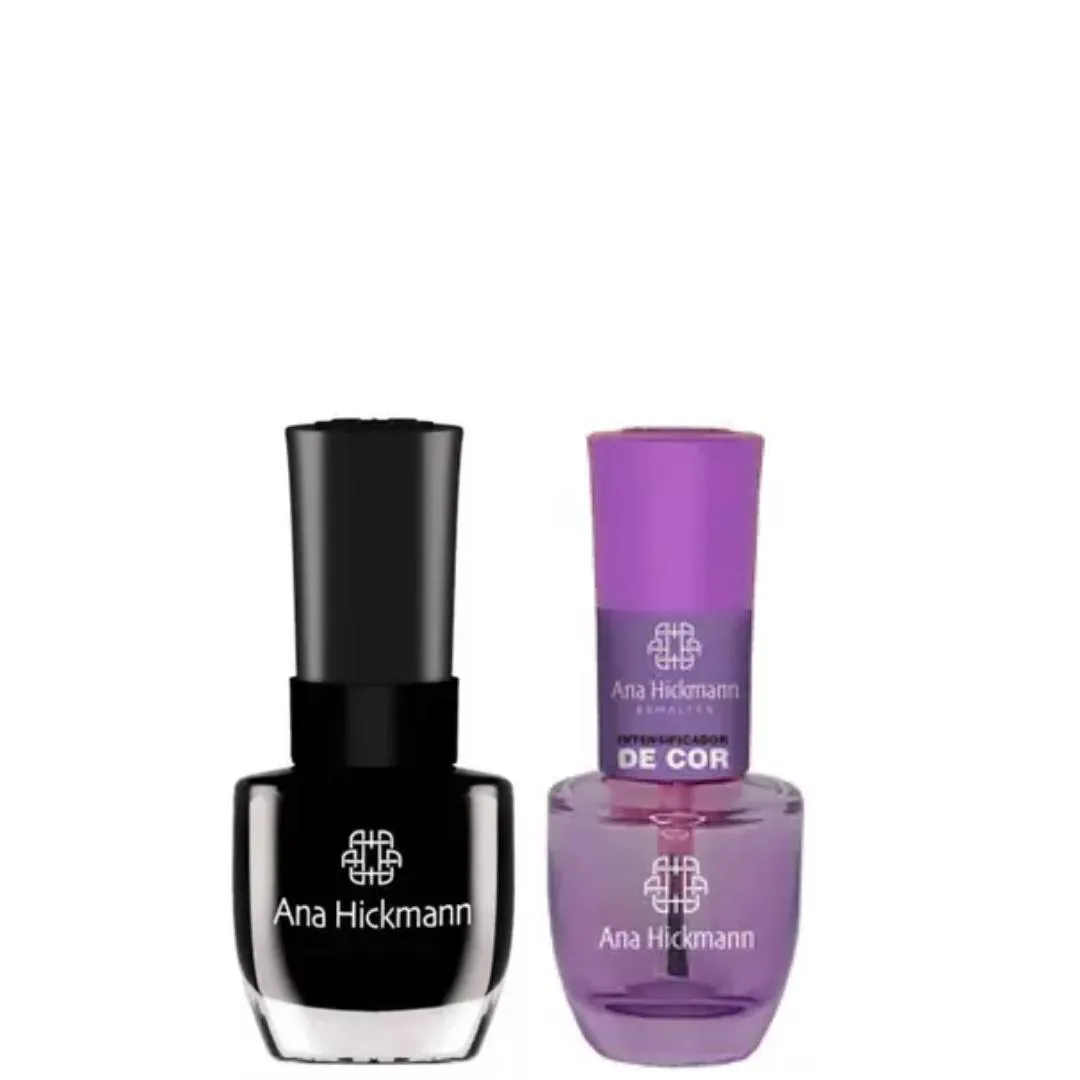ANA HICKMANN KIT DE ESMALTE COR ANA HICKMANN DRAGãO NEGRO + INTENSIFICADOR DA COR