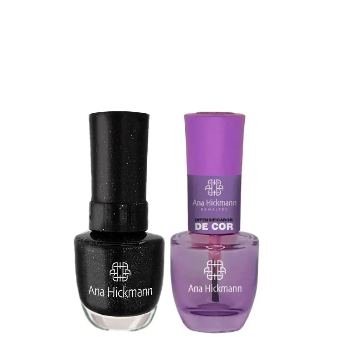 ANA HICKMANN KIT DE ESMALTE COR BLACK DIAMOND + INTENSIFICADOR DA COR