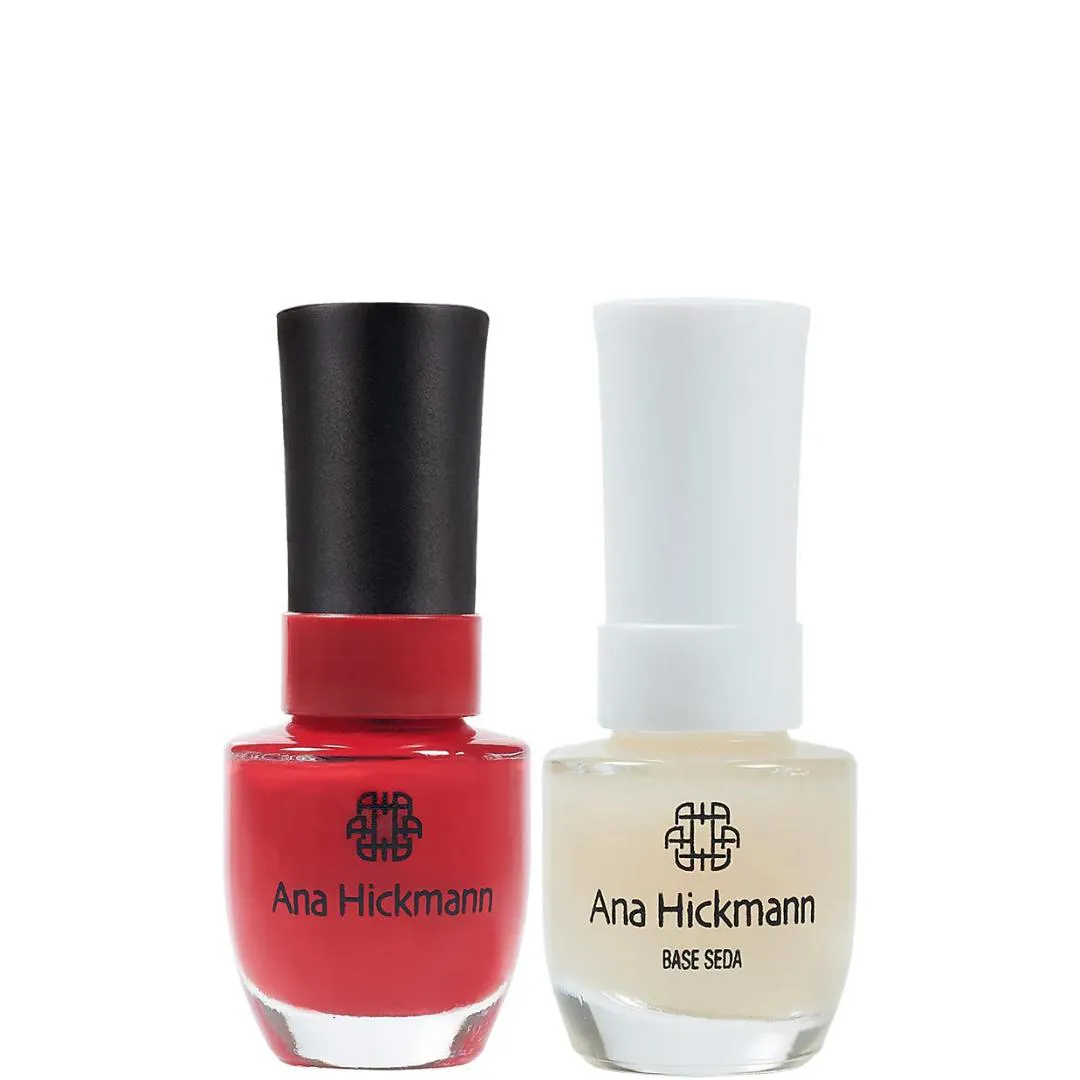 ANA HICKMANN KIT DE ESMALTE COR VERMELHO AMOR + BASE SEDA
