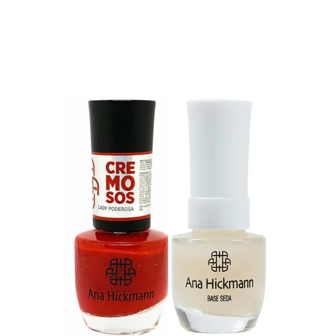 ANA HICKMANN KIT DE ESMALTE COR LADY PODEROSA + BASE SEDA
