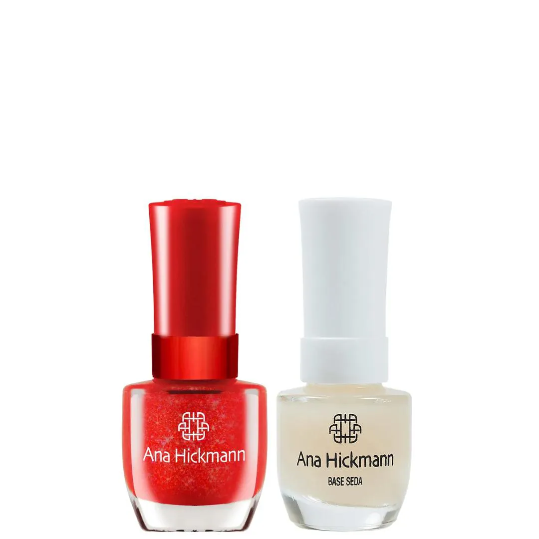 ANA HICKMANN KIT DE ESMALTE COR BRILHO DA FESTA + BASE SEDA