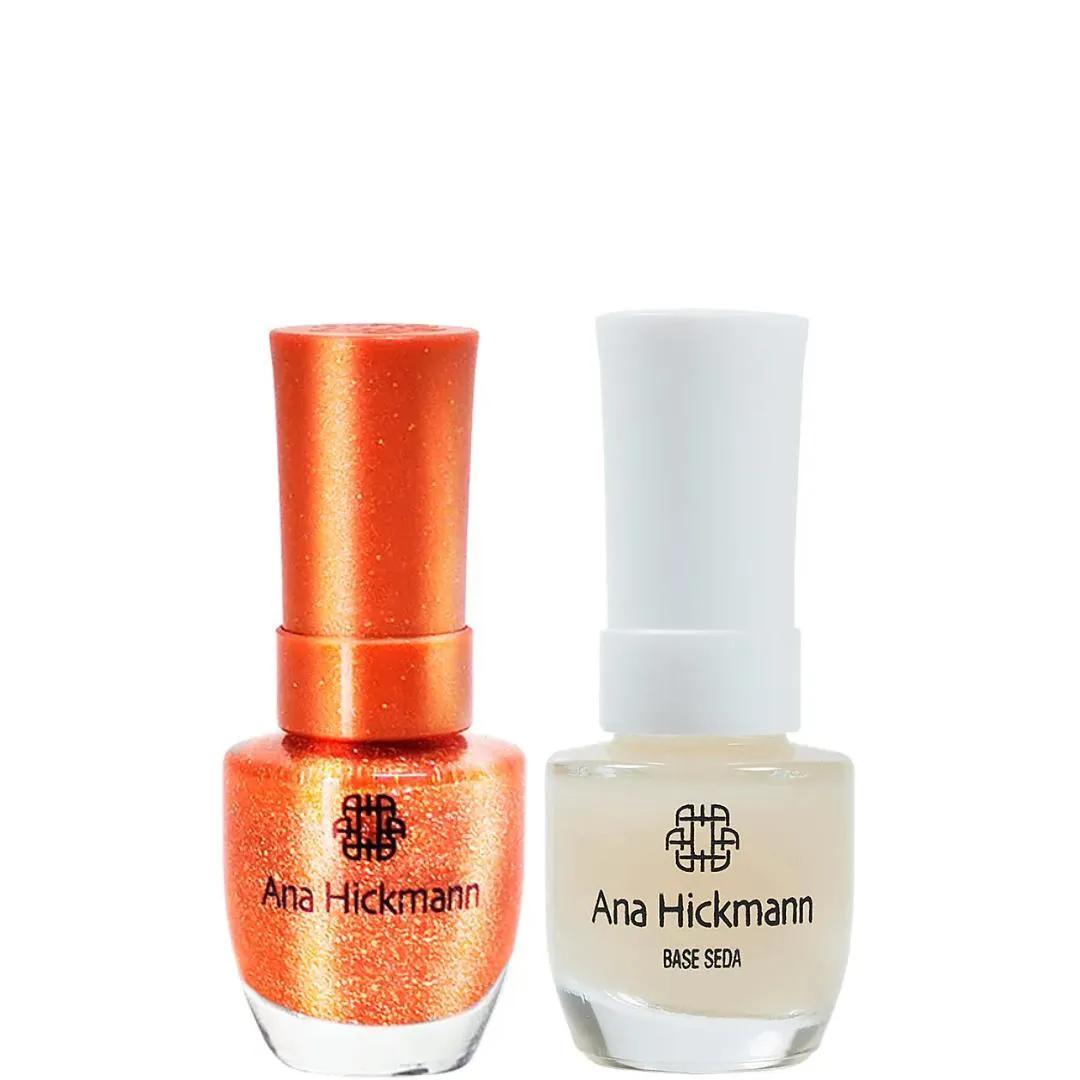 ANA HICKMANN KIT DE ESMALTE COR SABIá LARANJEIRA + BASE SEDA