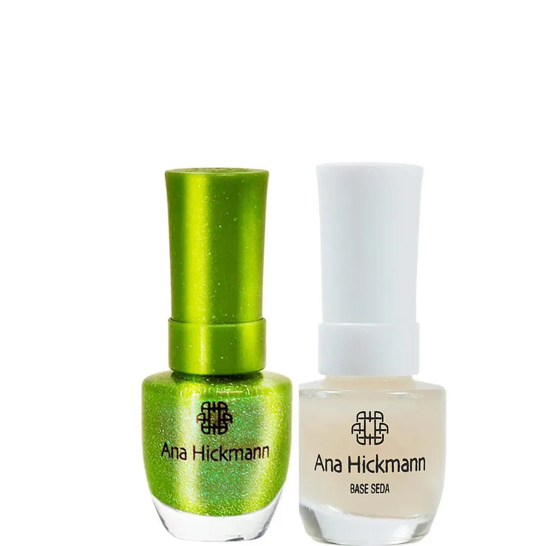 ANA HICKMANN KIT DE ESMALTE COR PEREQUITO AUSTRALIANO + BASE SEDA