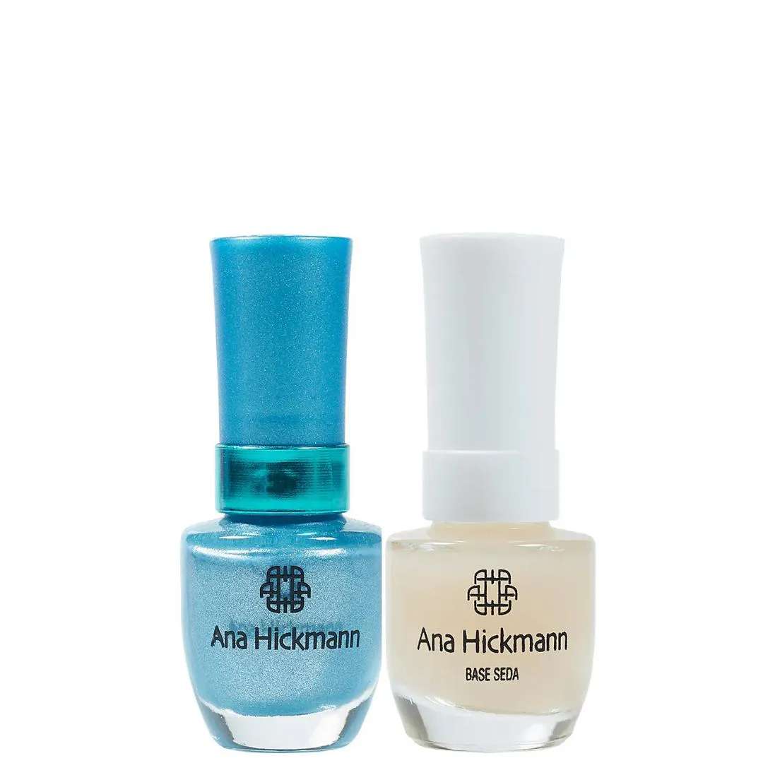 ANA HICKMANN KIT DE ESMALTE COR DIAMANTE AZUL + BASE SEDA