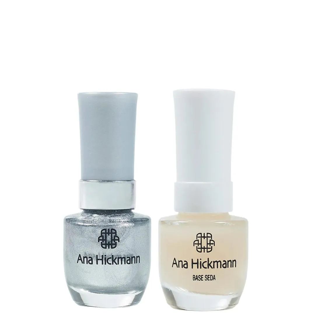 ANA HICKMANN KIT DE ESMALTE COR CHUVA BRILHANTE + BASE SEDA