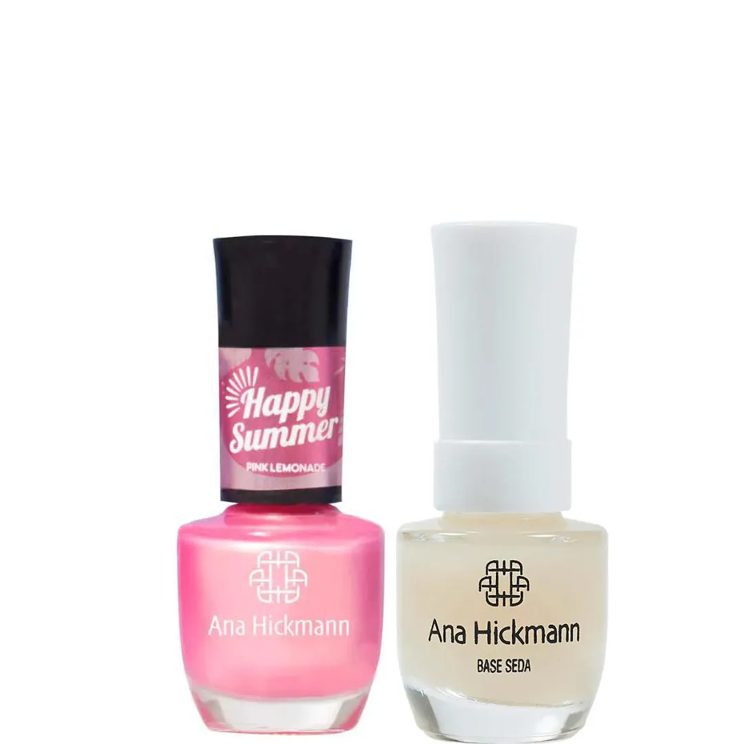 ANA HICKMANN KIT DE ESMALTE COR PINK LEMONADE + BASE SEDA