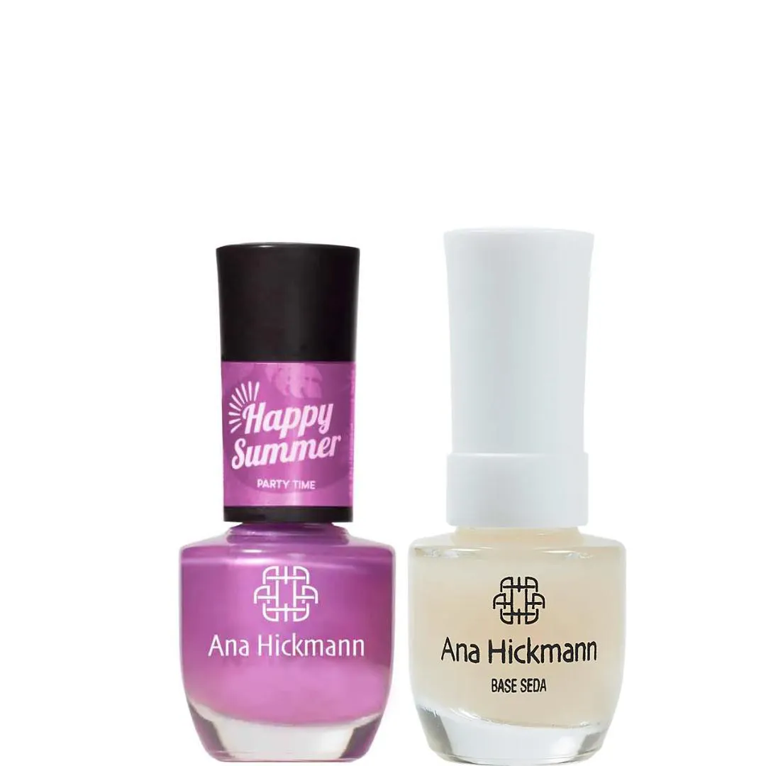 ANA HICKMANN KIT DE ESMALTE COR PARTY TIME + BASE SEDA