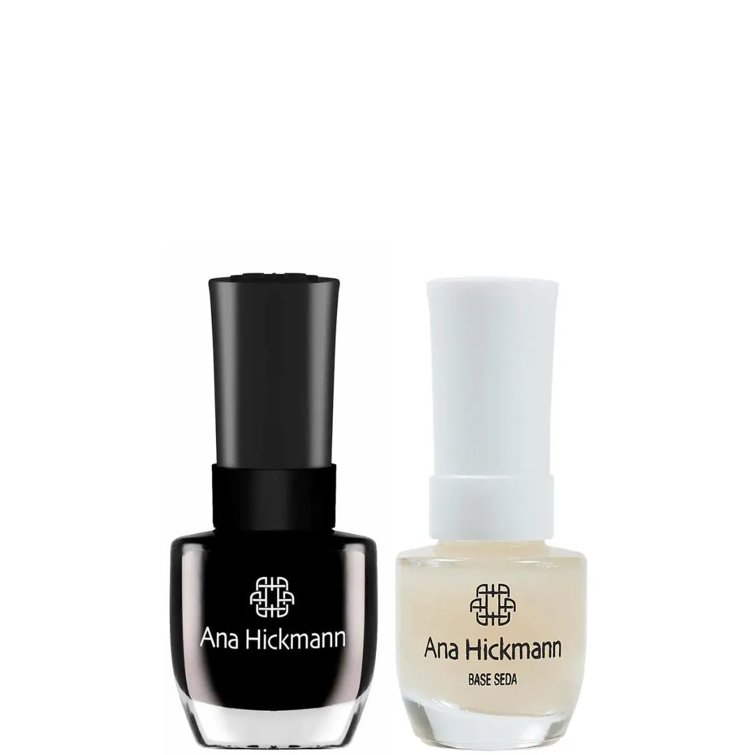 ANA HICKMANN KIT DE ESMALTE COR ANA HICKMANN DRAGãO NEGRO + BASE SEDA