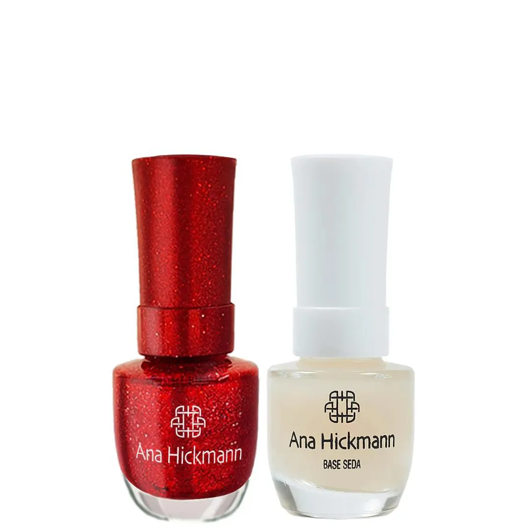 ANA HICKMANN KIT DE ESMALTE COR RED EVERGLOW + BASE SEDA